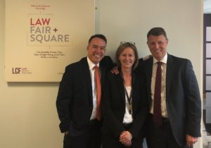 Susan Clark of LCF Law with Steven Bramley and Richard Martin of Credit Style