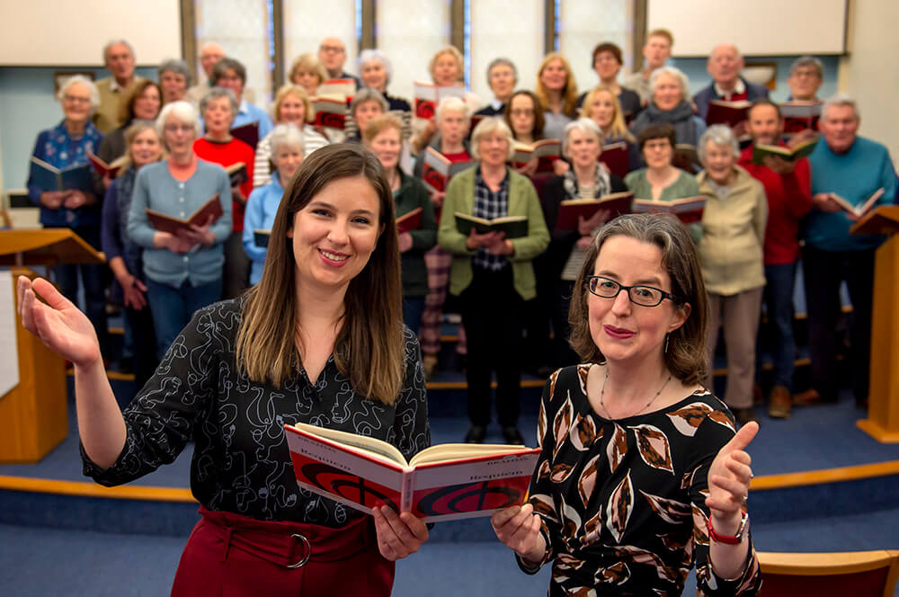 Musical director, Jennifer Sterling, from the Ilkley Choral Society and Ann Christian, partner at LCF Law