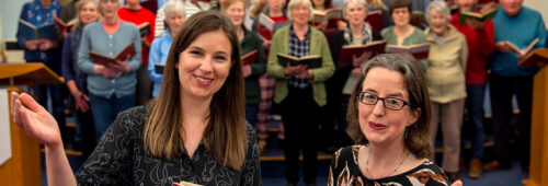 Musical director, Jennifer Sterling, from the Ilkley Choral Society and Ann Christian, partner at LCF Law