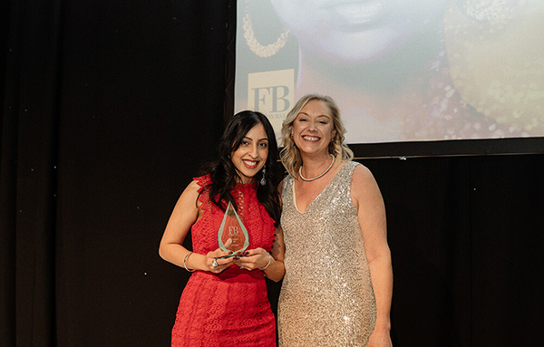 LCF Law | HR Director Kav Sangha | award presentation | Lisa Lister | Leeds Fashion Ball 2022