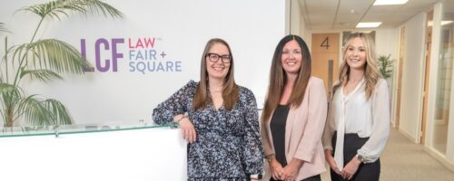Leanne Rogers, Sarah Hargreaves and Erin Keeling from LCF Law